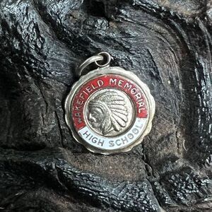 Vintage Wakefield Memorial High School Silver Tone Charm Warriors Enamel